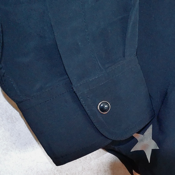 NWT Wrangler Western Shirts Snap Down Long Sleeve Black/Silver Men’s Size Small - Picture 11 of 11